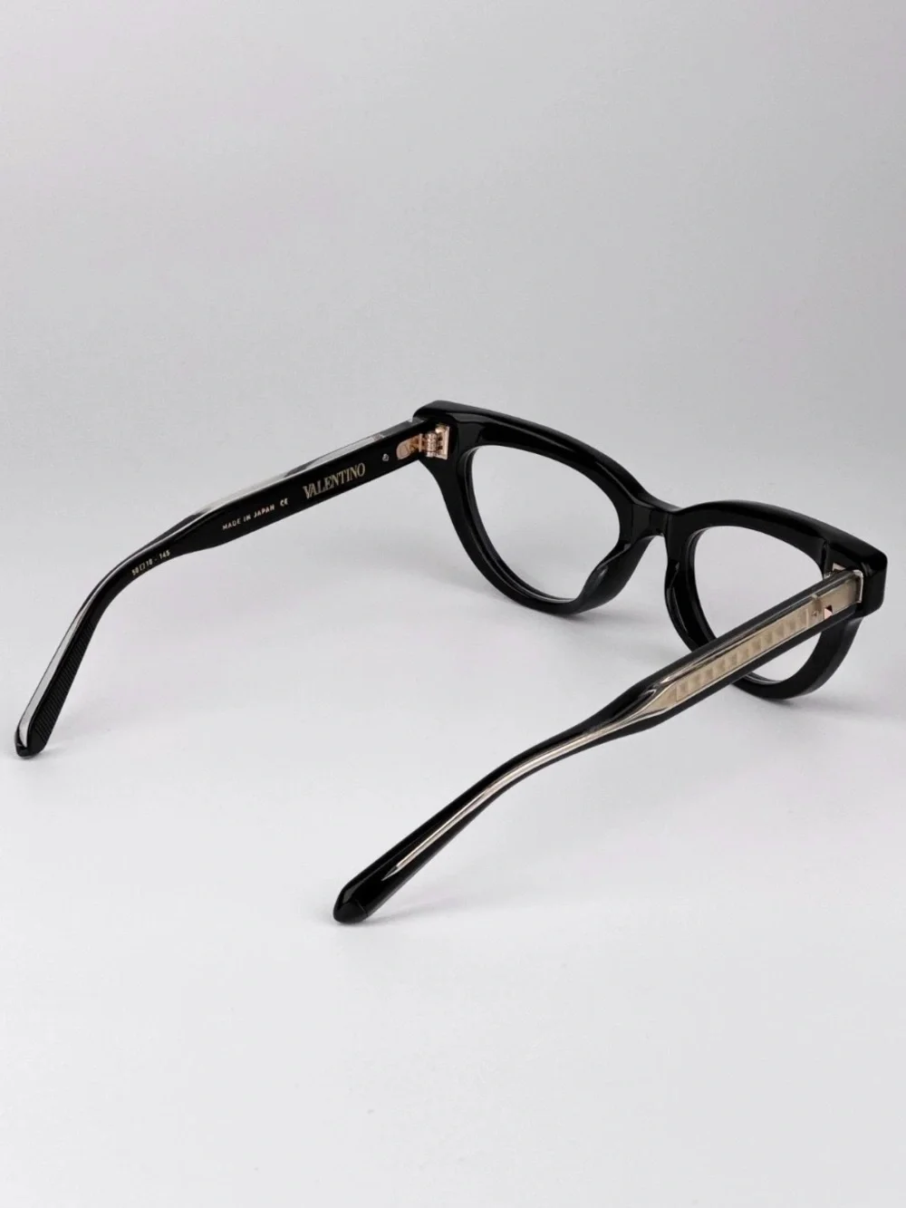 New Valentino V ESSENTIAL ll VLX 124A Black Cat Eye Glasses Authentic